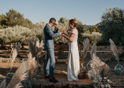 mariage bohème à la maison